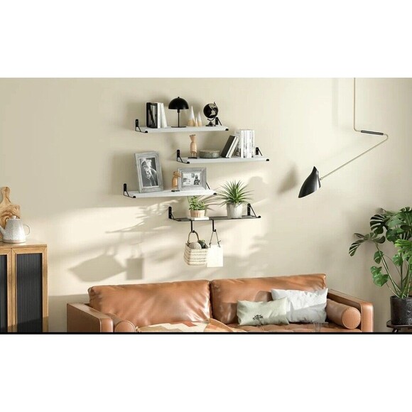 Veluckin Floating Shelf,Wall Mounted Rustic Wood Shelves for Bathroom BNIB - Picture 5 of 11